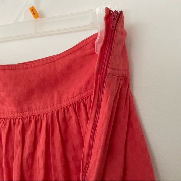 Nick & Mo Embroidered Coral & off White Boho Chic Cotton Skirt Size L - Picture 5 of 12